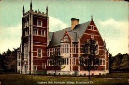 Hubbard Hall, Library of Bowdoin College, Brunswick, ME-PRE-1915 POSTCARD BK53 - £4.74 GBP