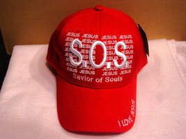 JESUS SAVIOUR OF SOULS I LOVE JESUS BASEBALL CAP ( RED ) - £8.87 GBP