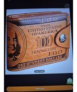 Wallet Men&#39;s Leather One Hundred Dollar Bill Bifold Folding Billfold Wal... - €6,66 EUR