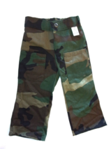 TODDLER BDU WOODLAND CAMOFLAUGE PANTS STRETCHABLE WAIST FOR FAST GROW 2T - $17.42
