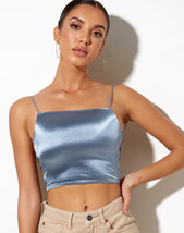 MOTEL ROCK Ozka Top in Satin Blue (MR13) - £29.81 GBP