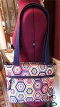 Donna Sharp Geometric Design Bag Purse Tote Multi-Color Full Zipper Top - £12.78 GBP
