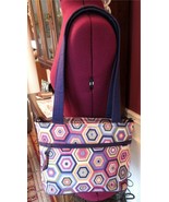 Donna Sharp Geometric Design Bag Purse Tote Multi-Color Full Zipper Top - £12.71 GBP