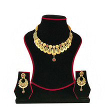 18K Solid Yellow Gold Antique Necklace Earrings Vintage Jewelry Set 45.640 Grams - £4,365.82 GBP
