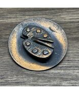 Vintage Metal Artists Paint Pallette Brooch Pin Estate Jewelry Find KG - $20.79 CAD