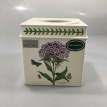Portmeirion Botanic Garden Square Wood Tissue Box Cover Sweet William Pansy - $41.65