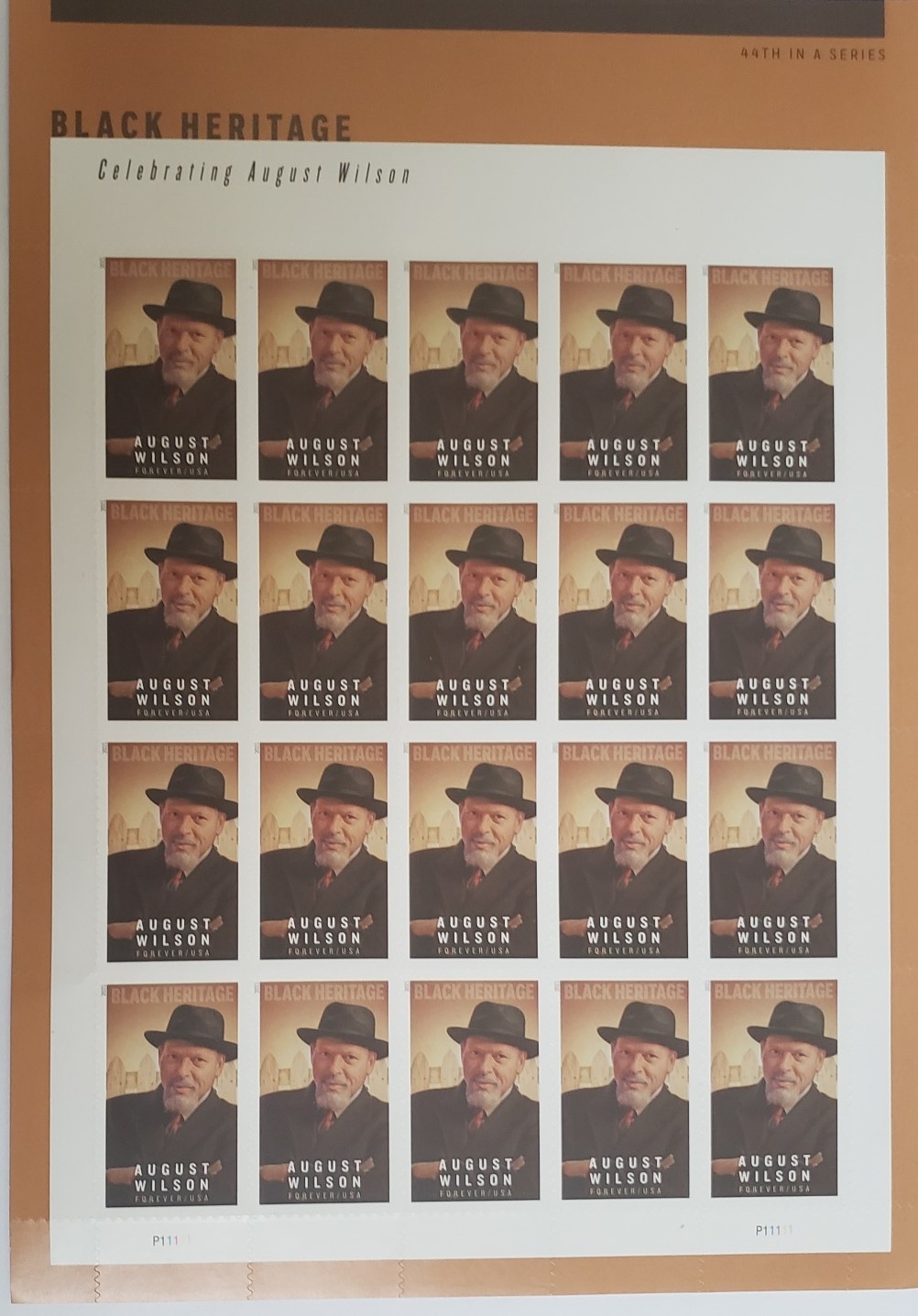 August Wilson - 2021 (USPS) 20 Forever Stamp Sheet - £15.94 GBP