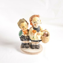 Girl and Boy With Basket Figurine Ceramic Spring Decor - £20.51 GBP