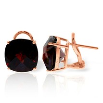 9 Carat 14K Solid Rose Gold French Clips Earrings Checkerboard Garnet - £450.77 GBP