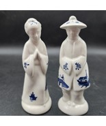 CURCHILL England BLUE WILLOW China Asian Figural Salt &amp; Pepper Shaker Se... - $27.81