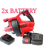 18V Rechargeable Cordless Drain Cleaner Snake Auger 25 Feet x 1/4&quot; w/ 2x... - $102.84