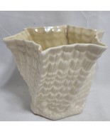 Vintage Belleek Twisted Swirl Shell Vase 3.5&quot; Ireland Porcelain Green Mark - €20,73 EUR