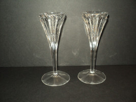 Vintage Set of 2 Lenox Oracle Crystal Taper Candlestick Holders 7&quot; High Germany - £23.38 GBP