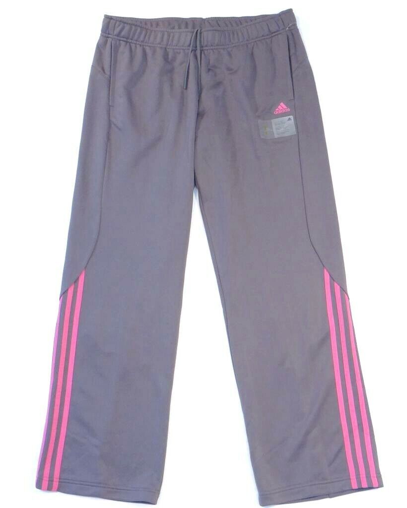Primary image for Adidas Agility Dark Gray & Pink Athletic Quick Dry Track Pants Women's NWT