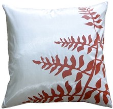 Pillow Decor - White with Red Bold Fern 20" Throw Pillow  - SKU: KB1-0009-10-20 - £27.93 GBP