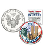 WORLD TRADE CENTER 9/11 American Silver Eagle Dollar 1 OZ Color Coin Design - £67.07 GBP