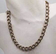 Heavy Link Chain Necklace Silver Tone - £15.81 GBP