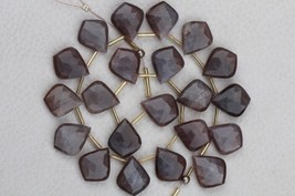 Natural, 21 pieces faceted leaf COFFEE MOONSTONE gemstone briolette beads 17 --  - £55.69 GBP