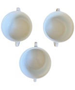 3 Williams Sonoma Essential White Double Handled Cream Soup Bowls - $40.83 CAD