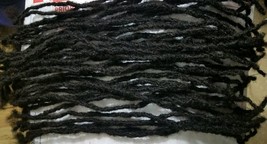 100% Human Hair handmade Dreadlocks 120 pieces stretch up to 18&#39;&#39; black - $723.84