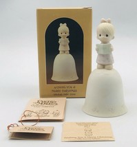1984 Precious Moments Bell Wishing You a Merry Christmas E-5393 Girl w/ Songbook - £9.74 GBP