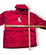 NWT Vintage Leeman Skoops L Red Hooded Canvas Shell Parka JACKET Coat Fu... - $49.22 CAD