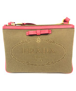 Prada Purse Jacquard logo bandoliera zip close crossbody 295967 - £318.94 GBP