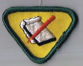 Boy Scouts Of America Proficiency Badge Patch Writing 1 1/2&quot; x 2&quot; - $1.45