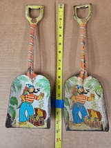 J Chein Lithograph Tin Sand Shovel Pirate Treasure Beach Toy Metal Sea Vintage B - £29.60 GBP