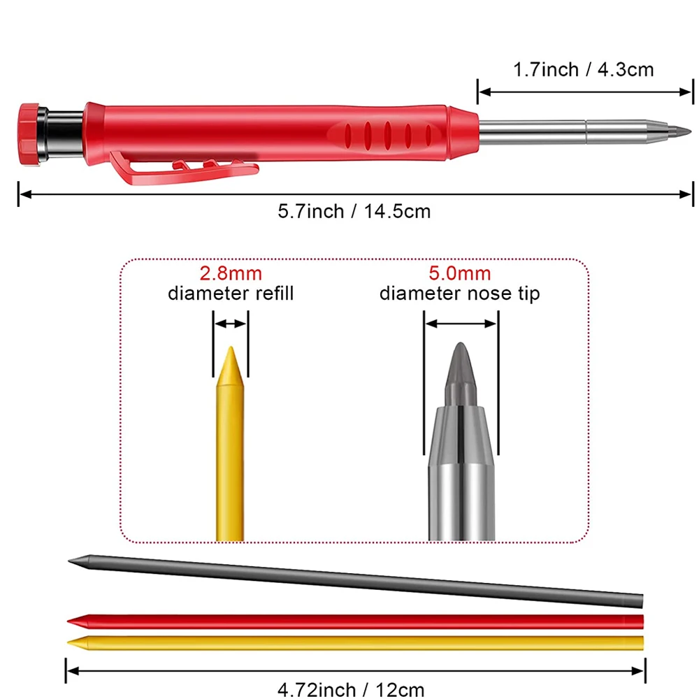 Enter pencil with refill leads and built in aener for scriber wood floor marking pencil thumb200