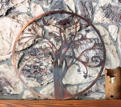 Circle Birds &amp; Tree of Life Metal Wall Art 23 1/2&quot; x 23 1/2&quot; - £51.02 GBP