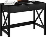 Lavish Home Modern Writing Desk with X-Pattern Legs and Drawer Storage f... - £174.16 GBP