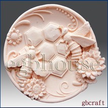Silicone Mold for soap plaster polymer clay resin-Busy Bee Plate - Free ... - $25.74