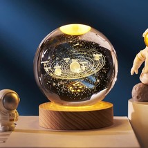 3D System Crystal Ball Night Light 3.15 Inch Crystal Ball Night Light With Woode - £35.51 GBP