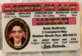 Mother In Law License Joke novelty ID Card Inlaw Blabber Mouth - £6.99 GBP