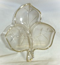 Maple Leaf Candy Nut Relish Dish Hazel Atlas Clear Glass - $12.86