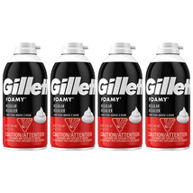 Pack of (4) New Gillette Foamy Shaving Cream, Regular, 11 Oz - £37.34 GBP