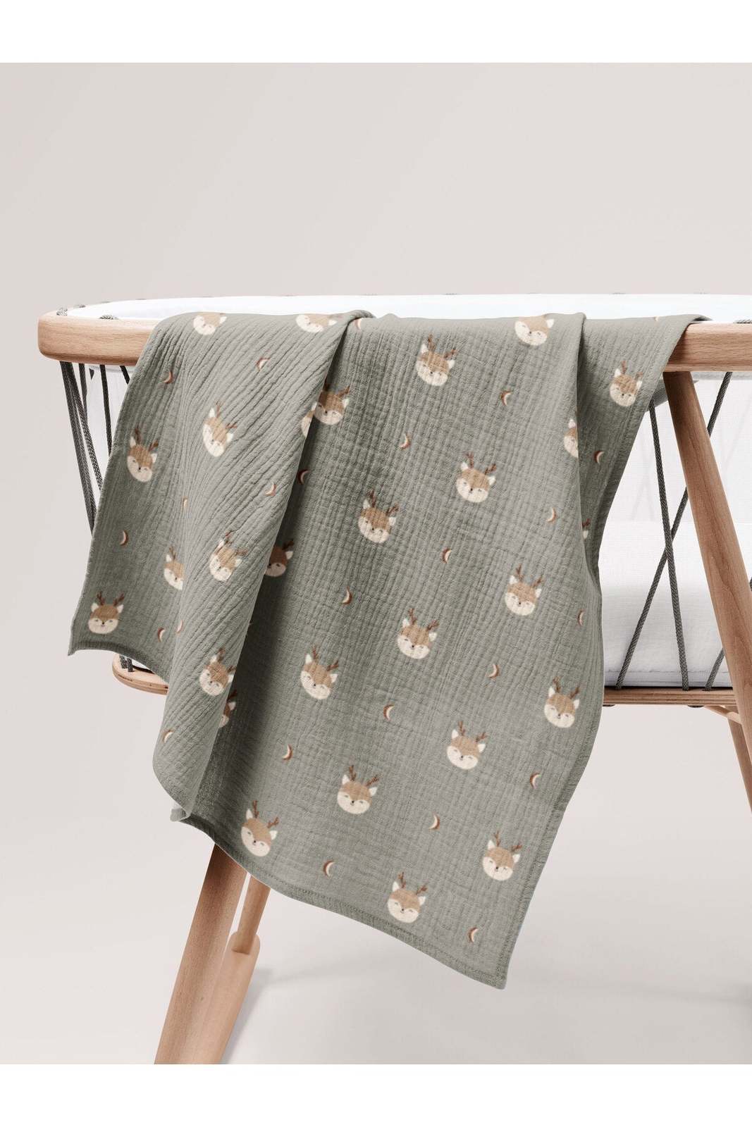 Primary image for Forest Deer Organic Crinkle Square Muslin Cover 100 x 100 cm