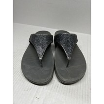 FitFlop Sandals Thongs Toe Post Sequin Silver Pewter Platform Women’s Si... - $820.07 MXN