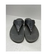 FitFlop Sandals Thongs Toe Post Sequin Silver Pewter Platform Women’s Si... - $820.07 MXN