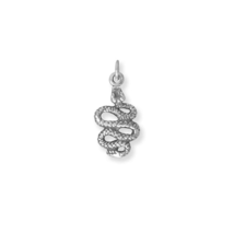 Oxidized Sterling Silver 3D Snake Charm for Charm Bracelet or Necklace - £15.92 GBP