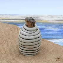 Handmade Ceramic Bottle With Natural Cork Stopper Textured Pottery Vase ... - £34.02 GBP