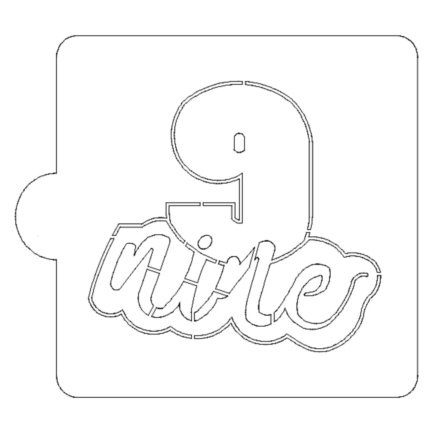 Number 9 Word Detailed Stencil for Cookies or Cakes USA Made LS2410 - $3.99