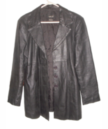 VTG 90&#39;s Distressed Leather  Black Size L Blazer Jacket 38 Bust Goth whi... - $982.59 MXN