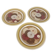 Set of 3 Vtg 1960s Franciscan Fashion Manor ZINNIA 10.5&quot; Dinner Plates S... - £23.20 GBP