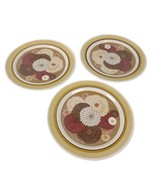Set of 3 Vtg 1960s Franciscan Fashion Manor ZINNIA 10.5&quot; Dinner Plates S... - £22.83 GBP