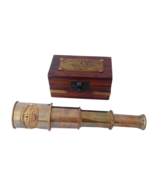 Antique Finish 4 fold 7&quot; Victorian Marine Full Brass Telescope with Wood... - £23.48 GBP