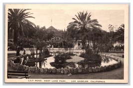 Lily Pond West Lake Park  Los Angeles California CA UNP WB  Postcard V24 - £3.91 GBP