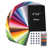 Calefow Felt Fabric Sheets Craft Kit 60PCS 6x8in Multicolor Sewing Modern - $19.02 CAD