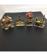 4 Ceramic/Porcelain  Christmas Houses Approx. 4 1/2&quot; tall Brinn&#39;s &amp; Others - £23.08 GBP